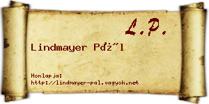 Lindmayer Pál névjegykártya